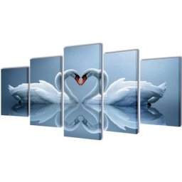 Set de toiles murales imprimées Cygnes 200 x 100 cm Vidaxl n/a