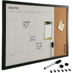 Tableau blanc magnétique et tableau mémo en liège 60x40cm Home Office