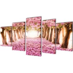 Set de toiles murales imprimées Cerisiers en fleurs 100 x 50 cm Vidaxl n/a