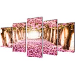Set de toiles murales imprimées Cerisiers en fleurs 200 x 100 cm Vidaxl n/a