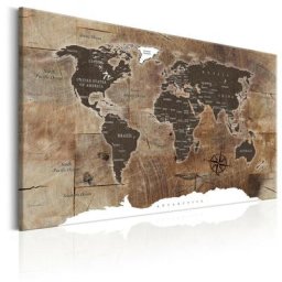 Tableau - World Map: Wooden Mosaic 120x80