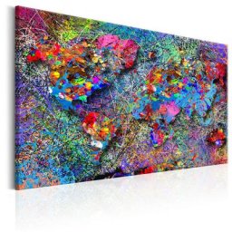 Tableau - Map: inspiration de Jackson Pollock 120x80