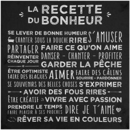 Atmosphera - Toile imprimée recette noire 38x38 créateur d'intérieur - Noir
