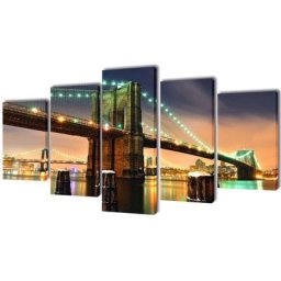 Set de toiles murales imprimées Pont de Brooklin 100 x 50 cm Vidaxl n/a