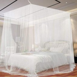 Svkbjroy - Moustiquaire de Lit Porte Simple, Grand Carrée Moustiquaire pour Lit Extra Large,