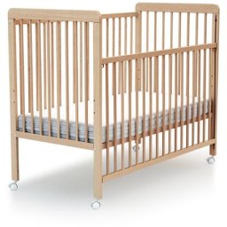 Lit bébé coulissant 60x120 essentiel - Hêtre verni - AT4