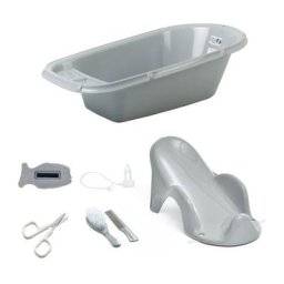 Baignoire Bébé + Transat de bain + Thermometre + Brosse et peigne + Ciseaux + Mouche bébé