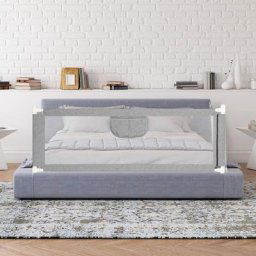 Skecten - Barrière de Lit Bébé Portable 150 cm Hauteur Réglable Gris