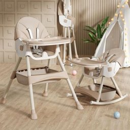 Chaise haute pour bébé enfant 3 en 1 réglable avec harnais 5 points, de la naissance à 6 ans