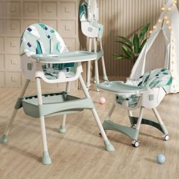 Chaise haute pour bébé enfant hauteur réglable avec harnais 5 points, Plateau Amovible, 3 en 1,