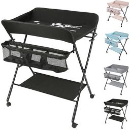 Table à Langer Pliable et Portable, Table à Langer Pliante Chambre Bébé Réglable en Hauteur (Gris)