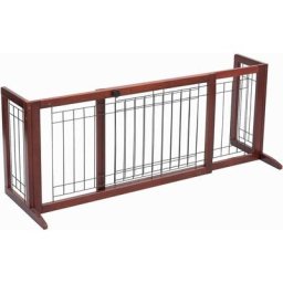 Barrière de Sécurité Porte Extensible 100-180 x 45 x 53,5CM en Bois de Pin Barrière Modulable