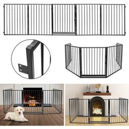Barrière de sécurité enfant bébé, animaux 3 mètres 5 panneaux 30576cm - Noir - Swanew