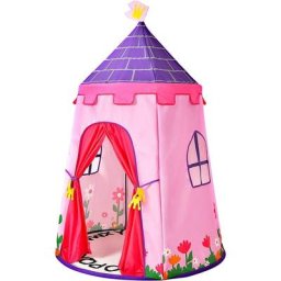 Tente de Jeu Portable Enfants avec Sac de Transport/Tente de Château Princesse en Tissu Oxford