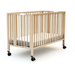 AT4 - Lit bébé pliant professionnel 60x120 ESSENTIEL - Hêtre verni