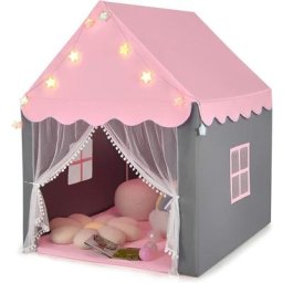 Tente de Jeux Enfants, Château de Princesse Tente Intérieure avec Tapis Lavable, Lumières Étoiles,