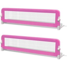 Barrière de lit de sécurité pour tout-petits 2pcs Rose 150x42cm Vidaxl Rose