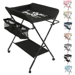 Portable Table à Langer Pliable pour Bébé, Table à Langer avec Panier de Rangement à Côté, Hauteur