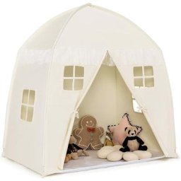 Dreamade - Tente Château Enfants avec Fenêtres Ventilées ,Cabane Bébé Portable de Jeu avec Tapis