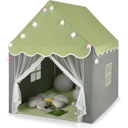 Tente de Jeux pour Enfants, Cabane Enfant avec Tapis Lavable, Tente Enfant Interieur avec Lumières