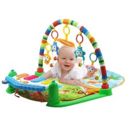 Tapis d'Éveil Musical pour Bébé, Tapis d'éveil et piscine,Transportable,5 Jouets Amovibles Arches