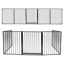 Hengda Barrière de sécurité enfant bébé, animaux 3 mètres 5 panneaux 30576cm - Noir