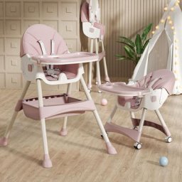 Chaise haute pour bébé enfant - Hauteur réglable - Plateau Amovible - harnais 5 points, Chaise