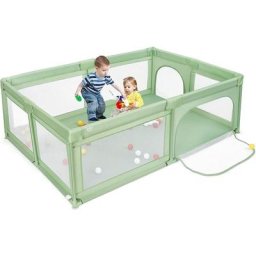 Parc Bébé à 3 Ans 205x147x68,5CM en pp Non-toxique 50 Balles Colorées 4 Ventouses en Caoutchouc