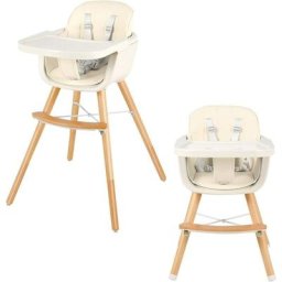 COSTWAY Chaise Haute Bébé Convertible 3 en 1 avec Hauteur Réglable,Chaise de Repos Bébé Evolutive