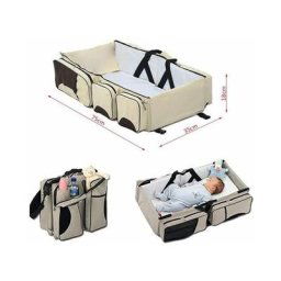 Hofuton Sac à Langer 3 en 1 Bébé Maman Berceau Lit Portable Couffin Table à Langer Beige