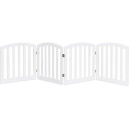 Barrière en bois 4 pièces pour chiens, Barrière pliable autoportante avec peinture écologique, pour
