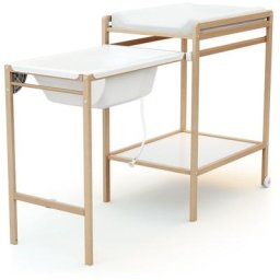 Table à Langer avec Baignoire - Hêtre verni - AT4