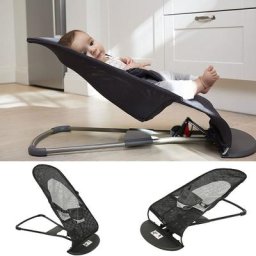 Bathrins - Bébé chaise d'équilibre en maille à hauteaur réglabe 884051.5cm Noir