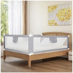 Barrière de Lit Extra-Large de 150 cm Protection de Lit pour Tout-Petit Accessoire de Chambre pour