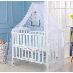 Bébé Moustiquaire Polyester Lit Berceau Canopée Princesse Nouveau-né Multifonctionnel Support de