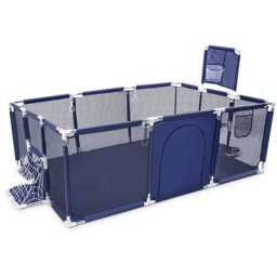 Parc Bébé avec Panier De Basket, Parc De Jeux Pliable Lavable Adapté à L'intérieur Et à L'extérieur