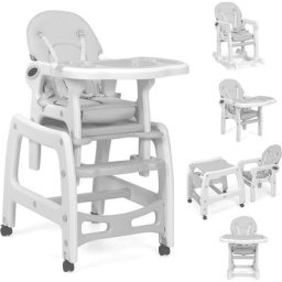 DREAMADE 5 en 1 Chaise Haute Convertible Bébé 0-3 Ans avec Siège Réglable&Plateau Amovible Chaise