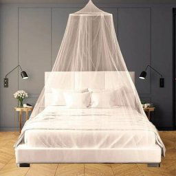 Moustiquaire Blanche Couette Grand Dôme Lit Tente Suspendue Lit Double/Simple Housse de 1,2 m