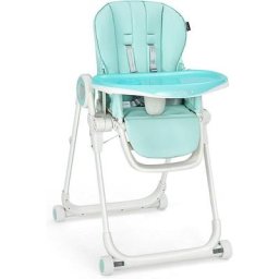 Chaise Haute pour Bébé, avec 6 Hauteurs Réglables de 6 à 36 Mois, Ceintures de Sécurité à 5 Points,