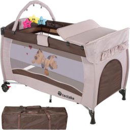 Petit lit parapluie, parc enfant, lit d´appoint - marron
