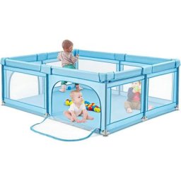 Parc de Jeu pour Bébé, Aire d'Activités Portable pour Enfants avec Porte de Sécurité, Parois en