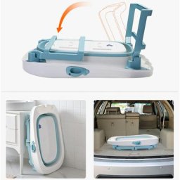 Dyhf - Baignoire bébé - Foldable - 3 en 1 rétractable et pliable - Bleu - Bleu