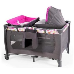 Lit Parapluie Bébé 4 en 1 avec Berceau Détaché, Lit de Voyage Bébé Pliable avec Table à Langer et