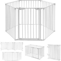 6 panneaux Barrière de Sécurité enfant multi-fonction en Fer,Grille de Protection Extensible pour