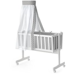 Vitalispa - Berceau pour bébé ""Noah"" Blanc/Gris