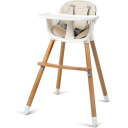 Chaise Haute Bébé Convertible2 en 1 Forme-A Stable HauteurRéglable avec Coussin