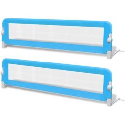 Barrière de lit de sécurité pour tout-petits 2pcs Bleu 150x42cm Vidaxl Bleu