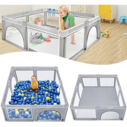 Parc bébé Parc pour Bébé Centre d'Activité Toddler Clôture avec Base Antidérapante Grille de