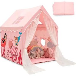 Costway - Tente de Jeux pour Enfants Intérieur avec Coussin Rembourré Amovible, Cabane Enfant avec