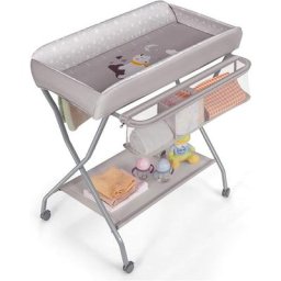 Table à Langer Pliante pour Bébé Hauteur Ergonomique avec Barre à Linge Panier de Rangement à